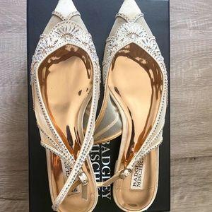 Anthropologie BHLDN x Badgley Mischka Hanna Embellished Slingback Flats